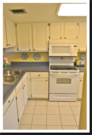 Kitchen of condo at Moonspinner